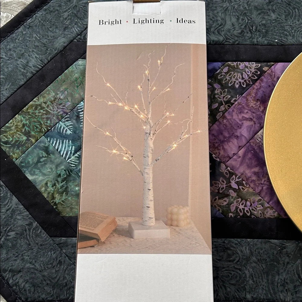 Illuminated Faux Birch Tree with or without Vibrant Red Hearts;Battery Operated